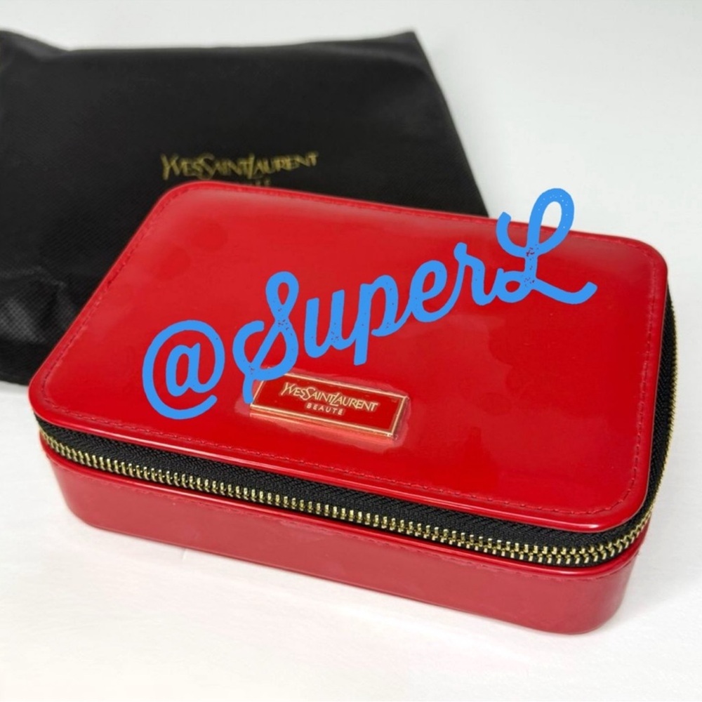 NEW YSL Yves Saint Laurent Beauty Rouge Vanity Case Makeup Bag Red - Picture 2 of 7